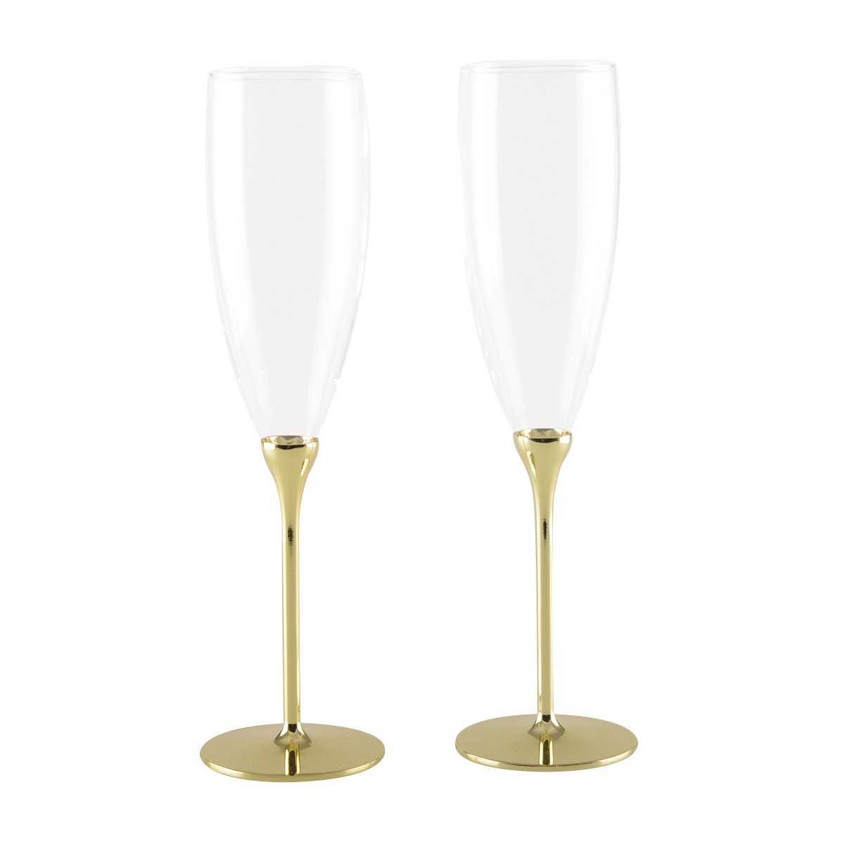Luxe Champagneglazen met Gouden voet – Set van 2 |woon-meubel.nl