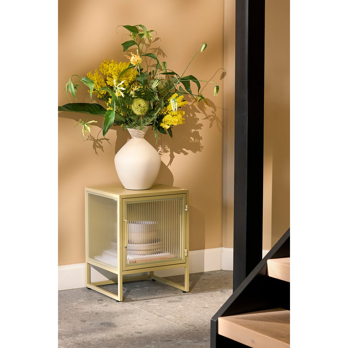 Clifton Opbergkast met Deuren - Beige, Metaal - L38xB35xH50 |woon-meubel.nl