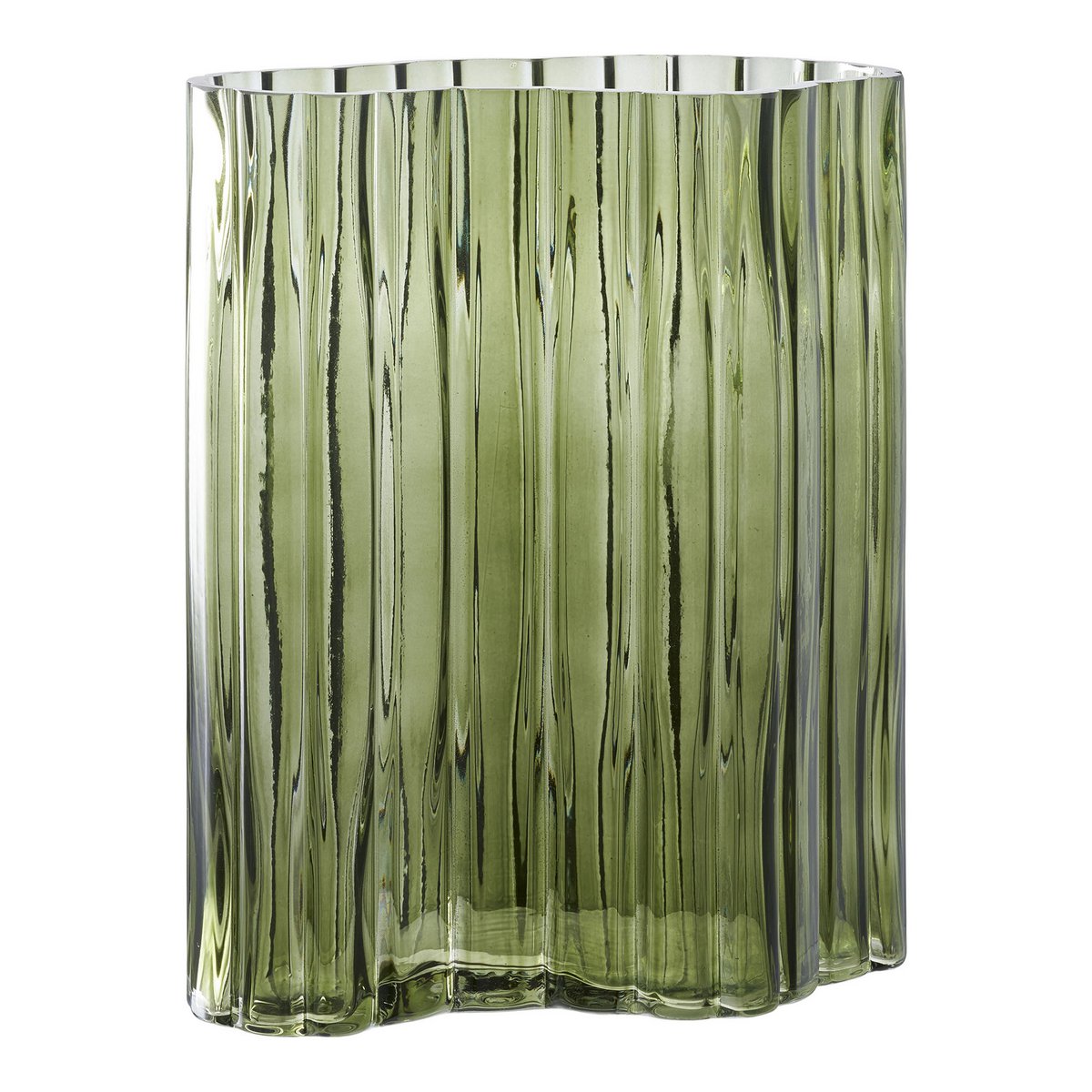 Vase - Smoked green, glass, 21x12x26.5cm