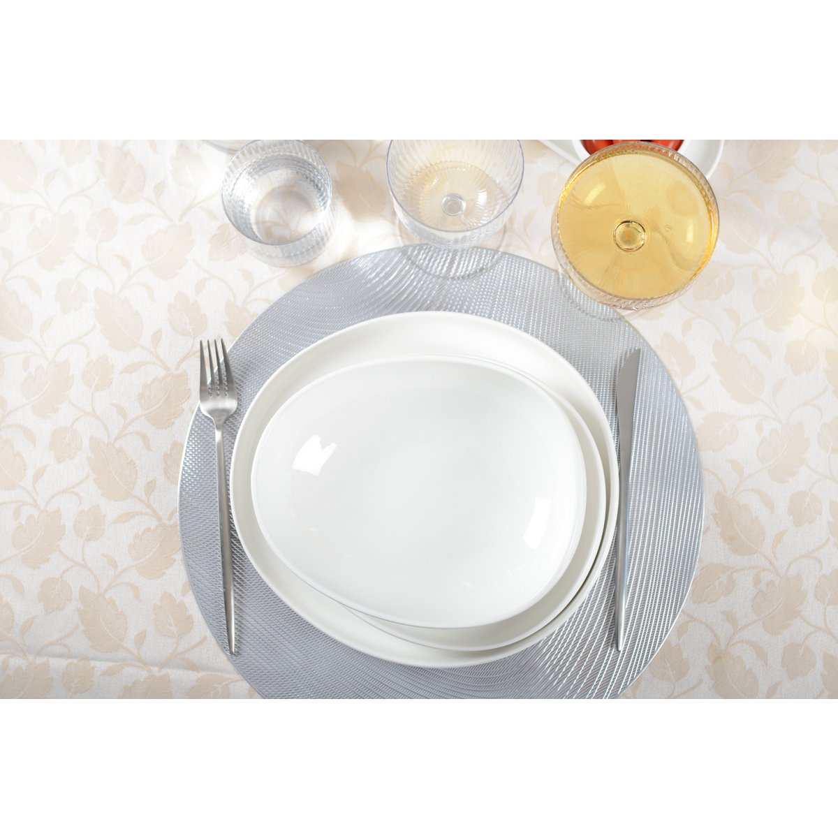 Witte Ovale Keramische Dessertplaat – Aulica 23x20,5 cm | www.woon-meubel.nl