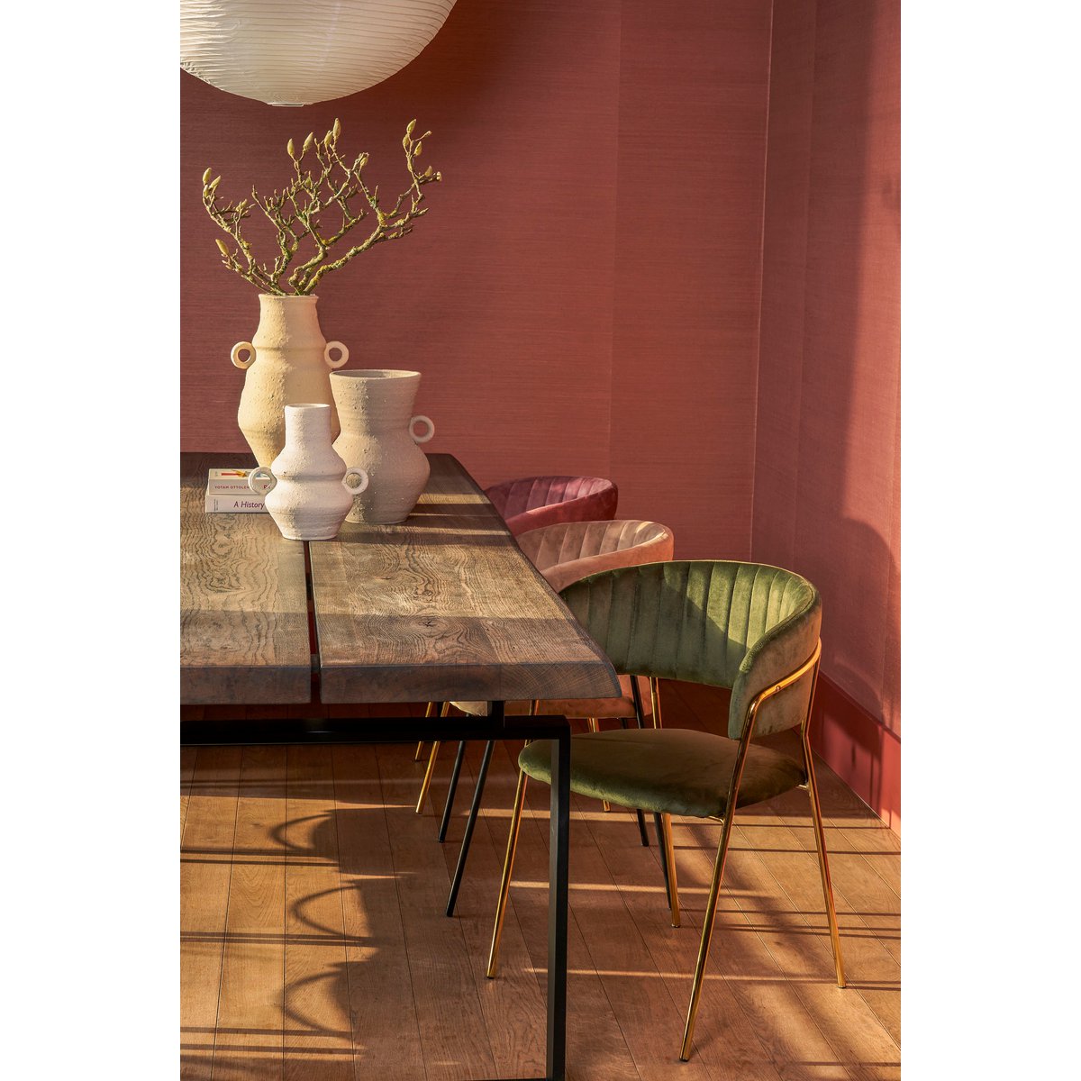 Moony Dining Chair - Velvet - Dark Green
