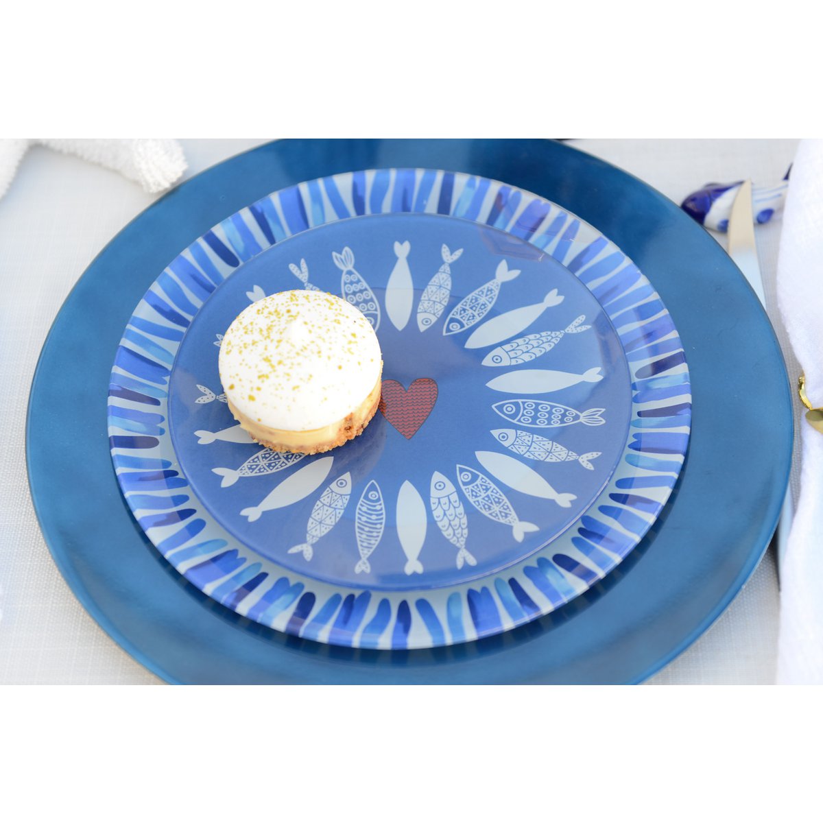 Dessertborden Set – 6 Donkerblauwe Glazen Borden Ø20 cm |woon-meubel.nl