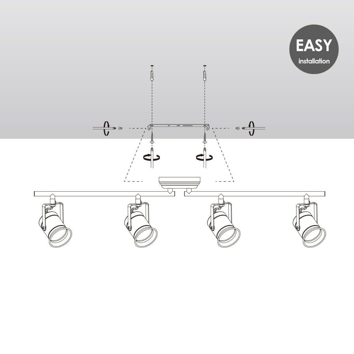 LED Surface-mounted spotlight Venn 4 - incl. dimmable LED lamp - Copper