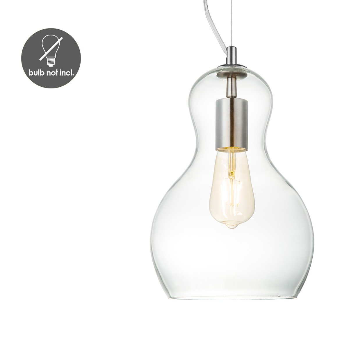 Hanging lamp Bello - Clear - 21x21x138cm