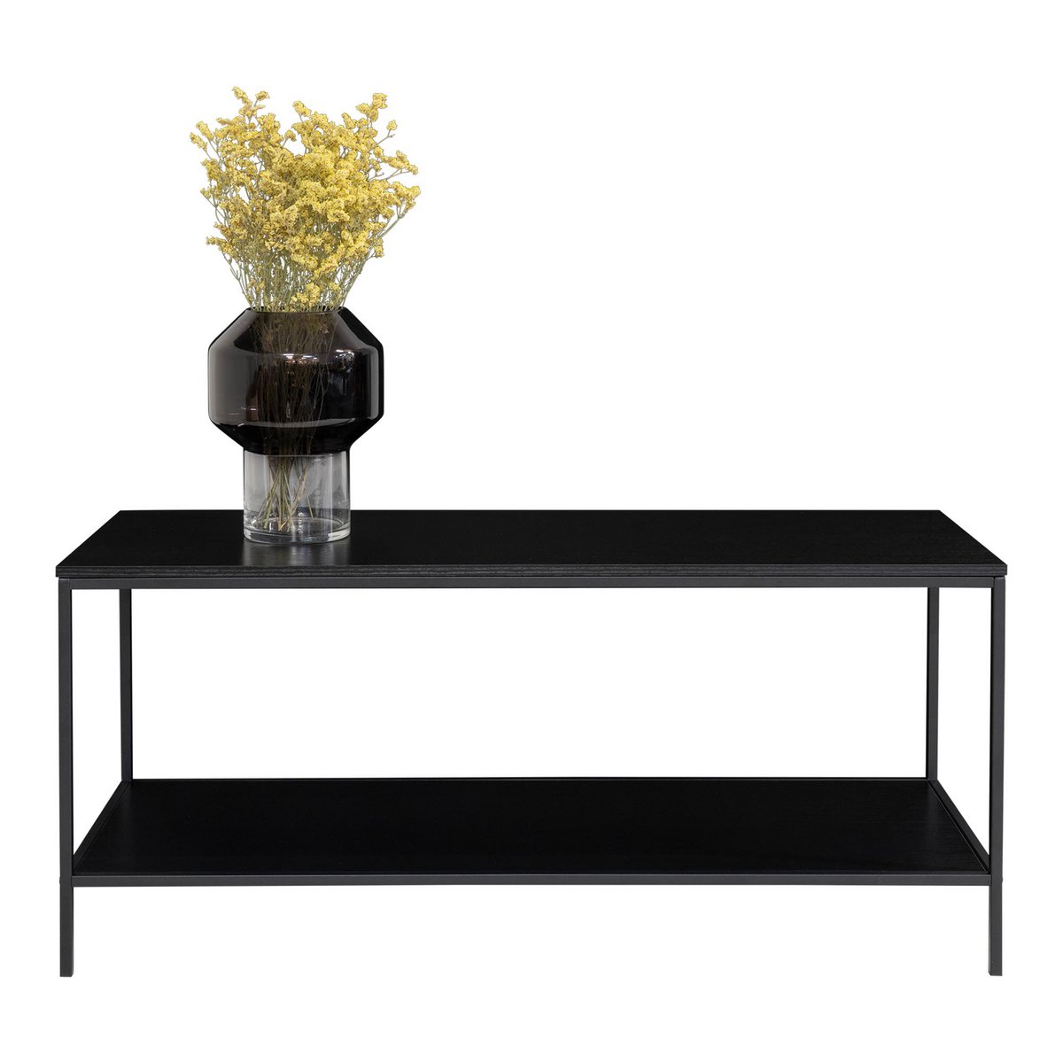 Vita TV cabinet - black, steel, 100x36x45cm