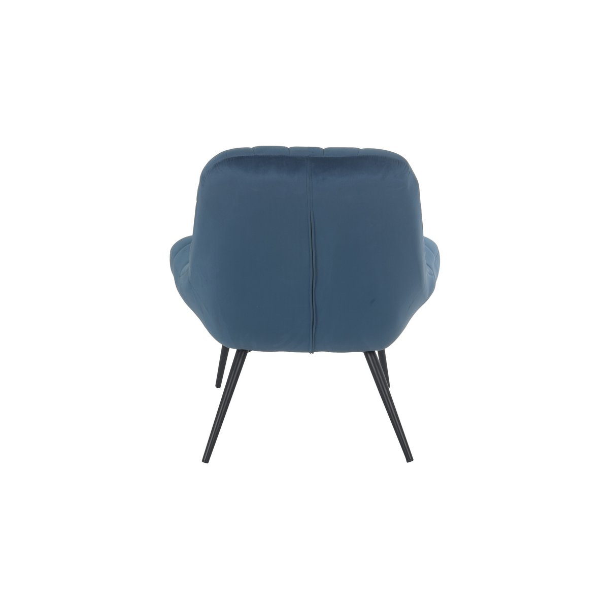 Fauteuil XXL velours blauw metaal zwart | woon-meubel.nl