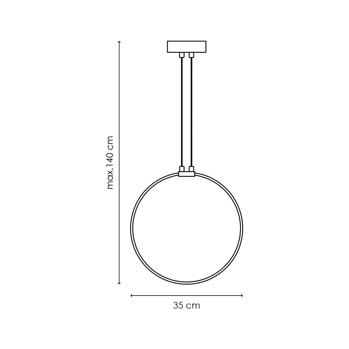 Hanging lamp Eclipse - Silver - 35x12x140cm