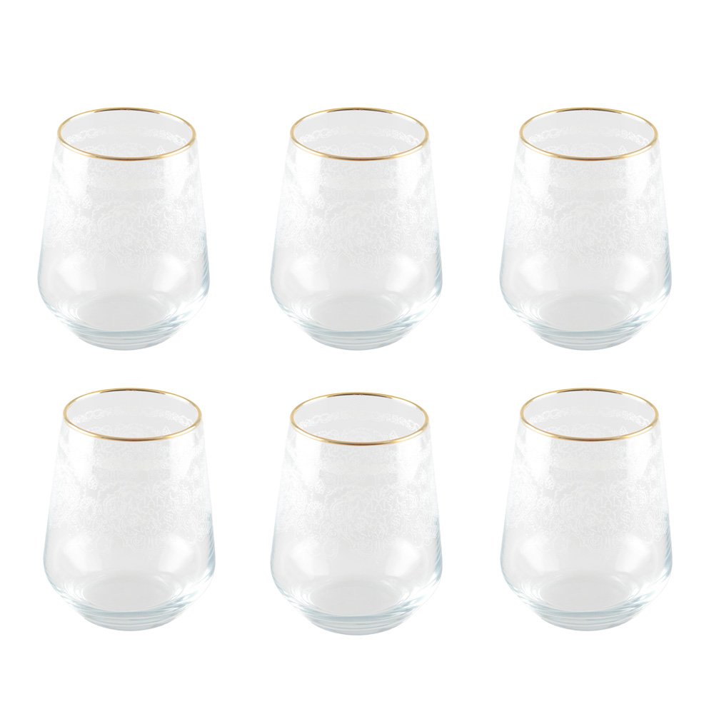 Set van 6 Arabische Waterglazen – Aulica | Goud & Elegant |woon-meubel.nl