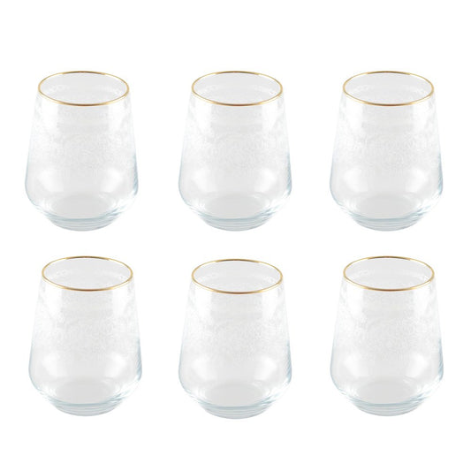 Set van 6 Arabische Waterglazen – Aulica | Goud & Elegant |woon-meubel.nl