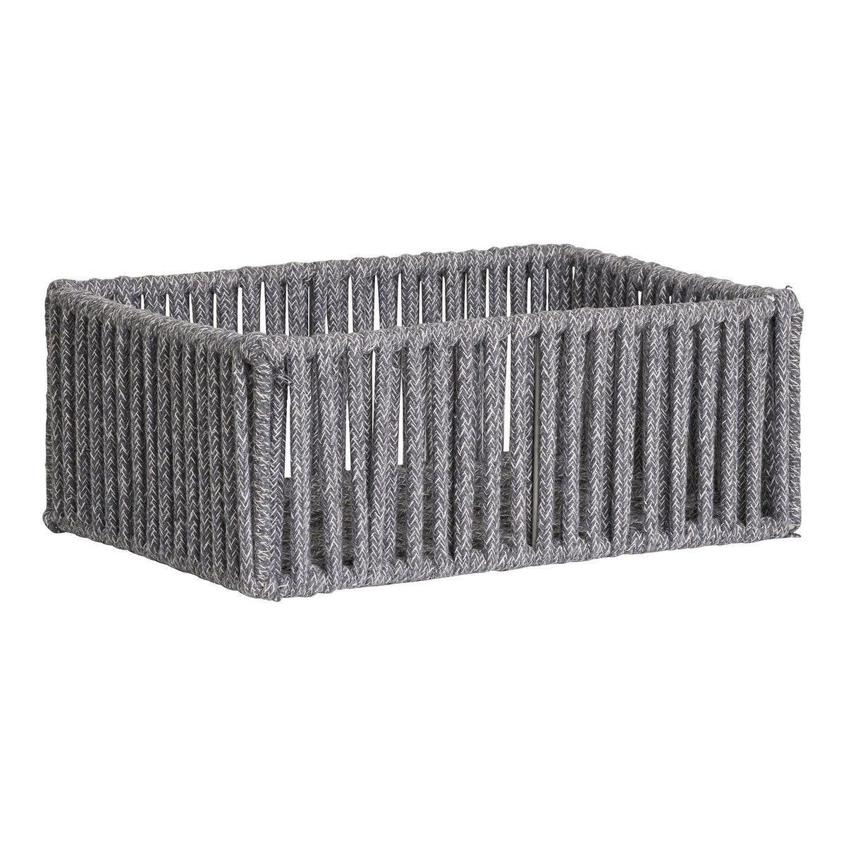 Set of 3 Storage Baskets Gray – Cotton & Metal – House Nordic