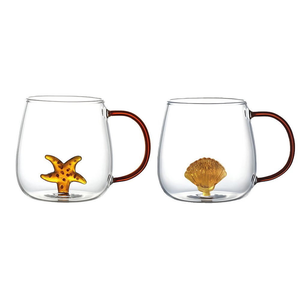 Set van 2 Theekopjes met Ster en Gouden Rand |woon-meubel.nl
