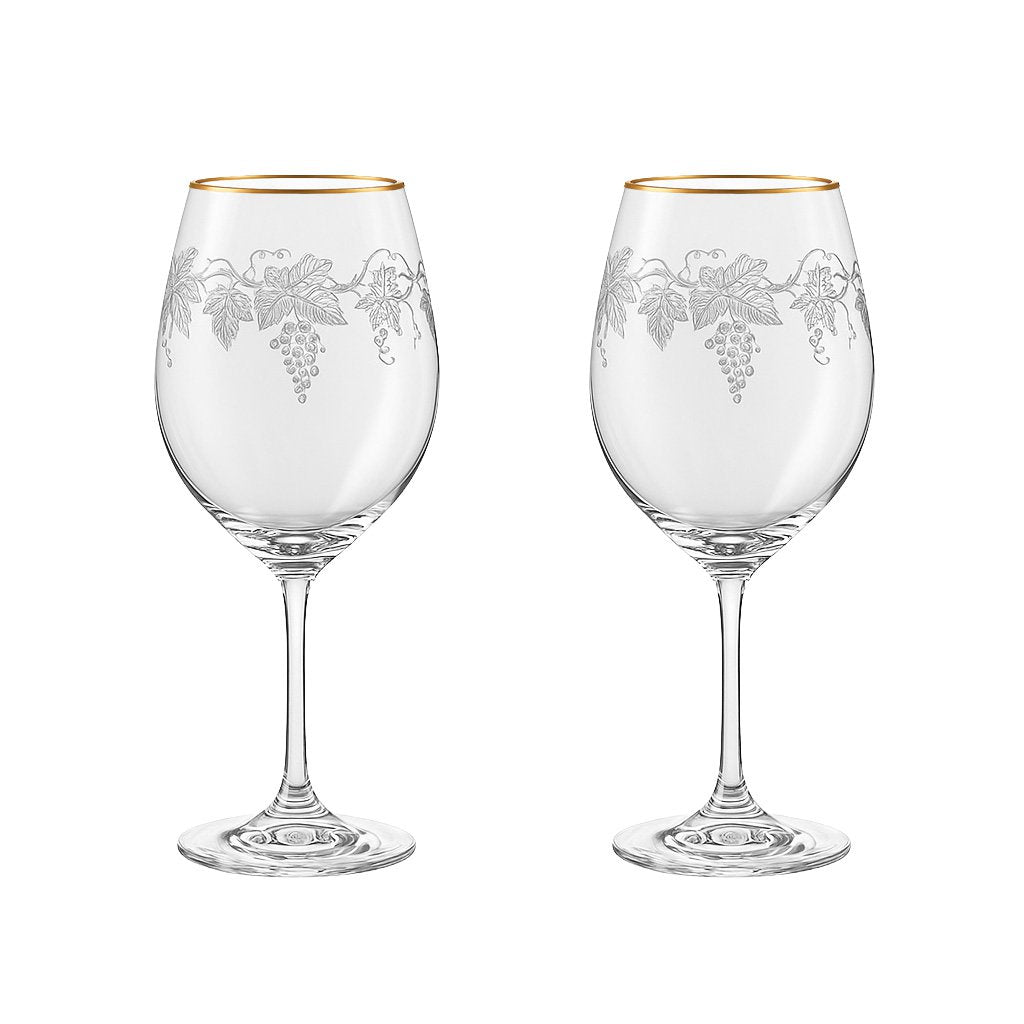 Wijnglazen (Set van 2) – Gouden Rand – Marie Design