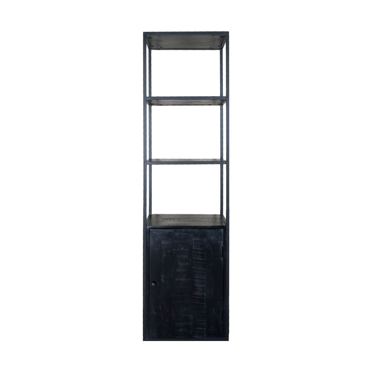 Vakkenkast Cil 200 x 55 cm - Zwart Mangohout | woon-meubel.nl