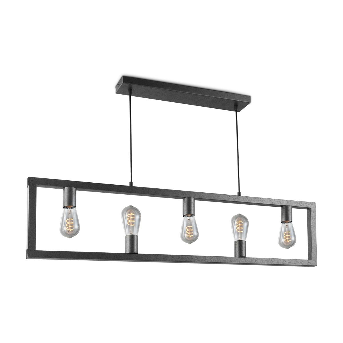 Hanging lamp Preto 5 lights - Black - 135x12x120cm