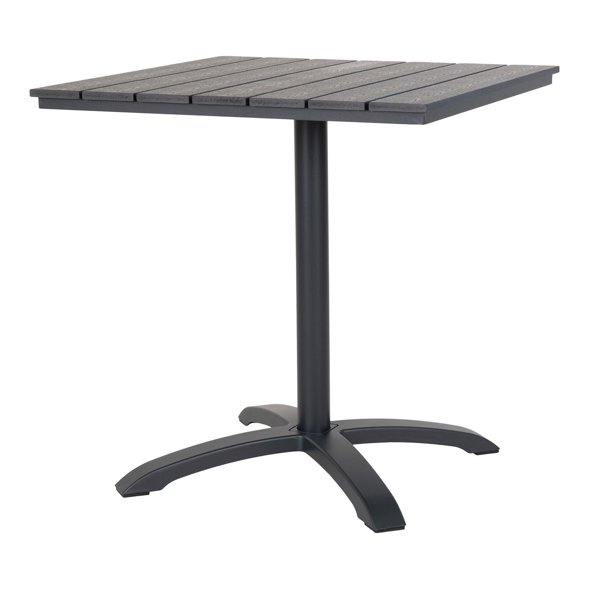 Chicago Bistro table – Gray non-wood top with black aluminum legs