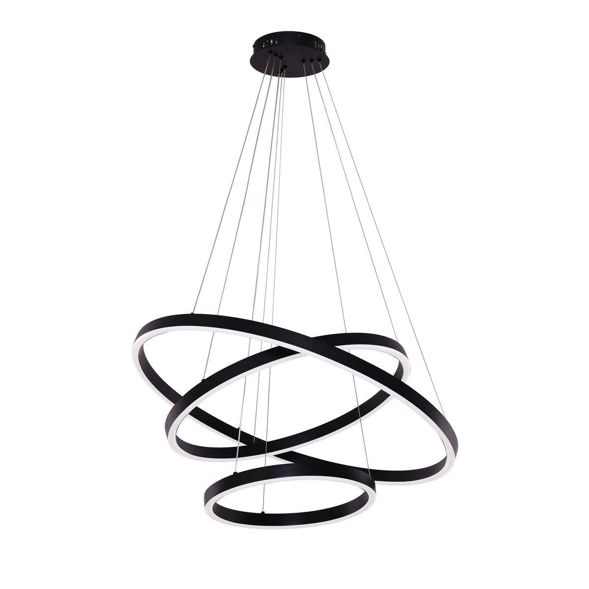Neo Black 3-Ring Hanglamp – Dimbare LED Zwart |woon-meubel.nl