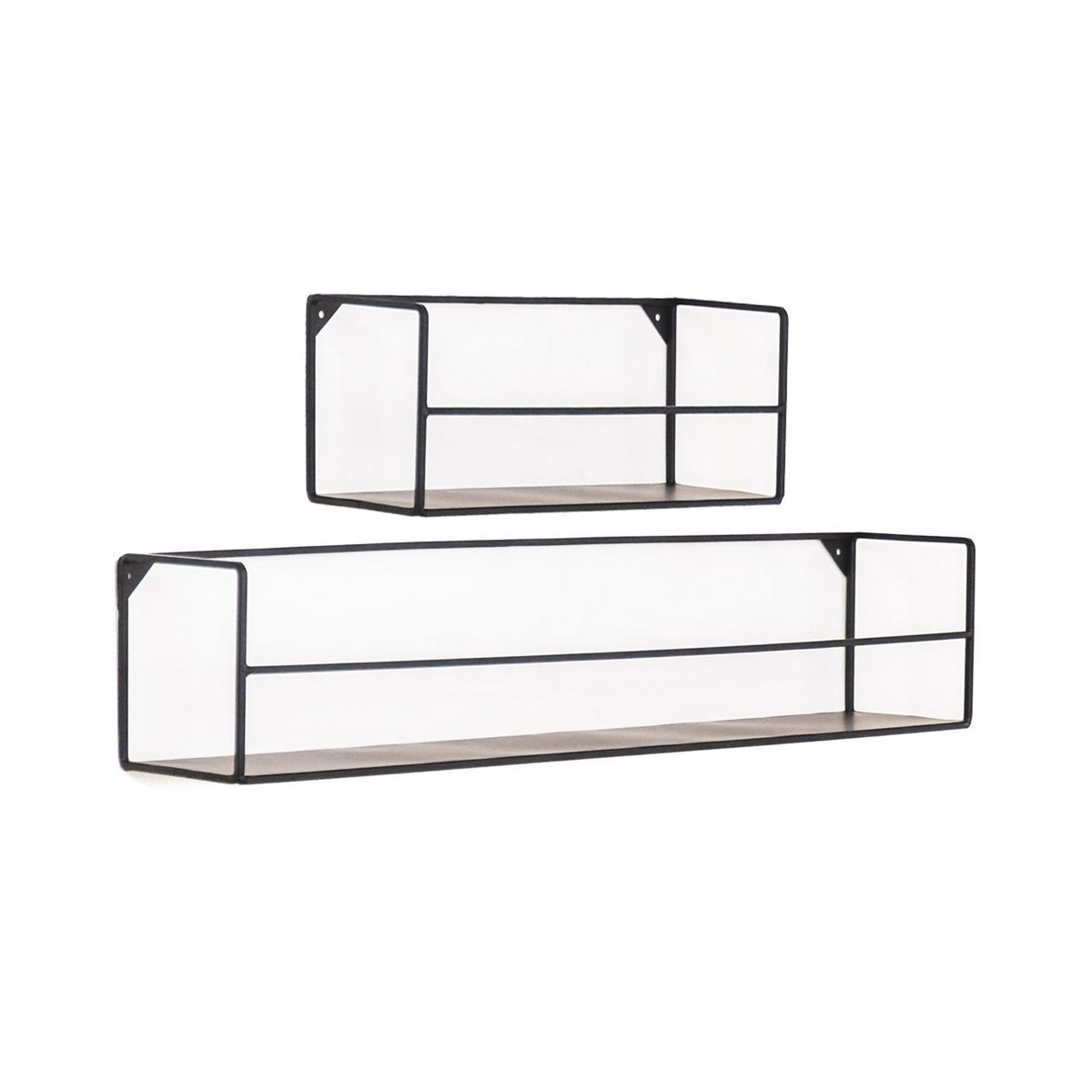 Set van 2 Wandplanken Zwart – Metaal | woon-meubel.nl