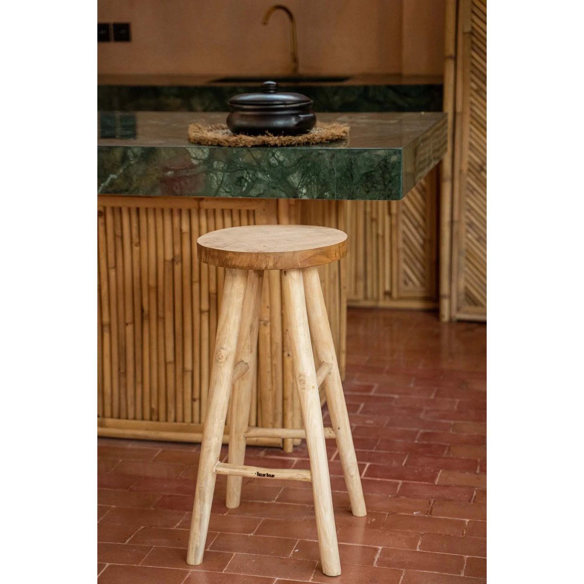 Elegante Barkruk - handgemaakt massief hout |stijlvol en tijdloos |woon-meubel.nl