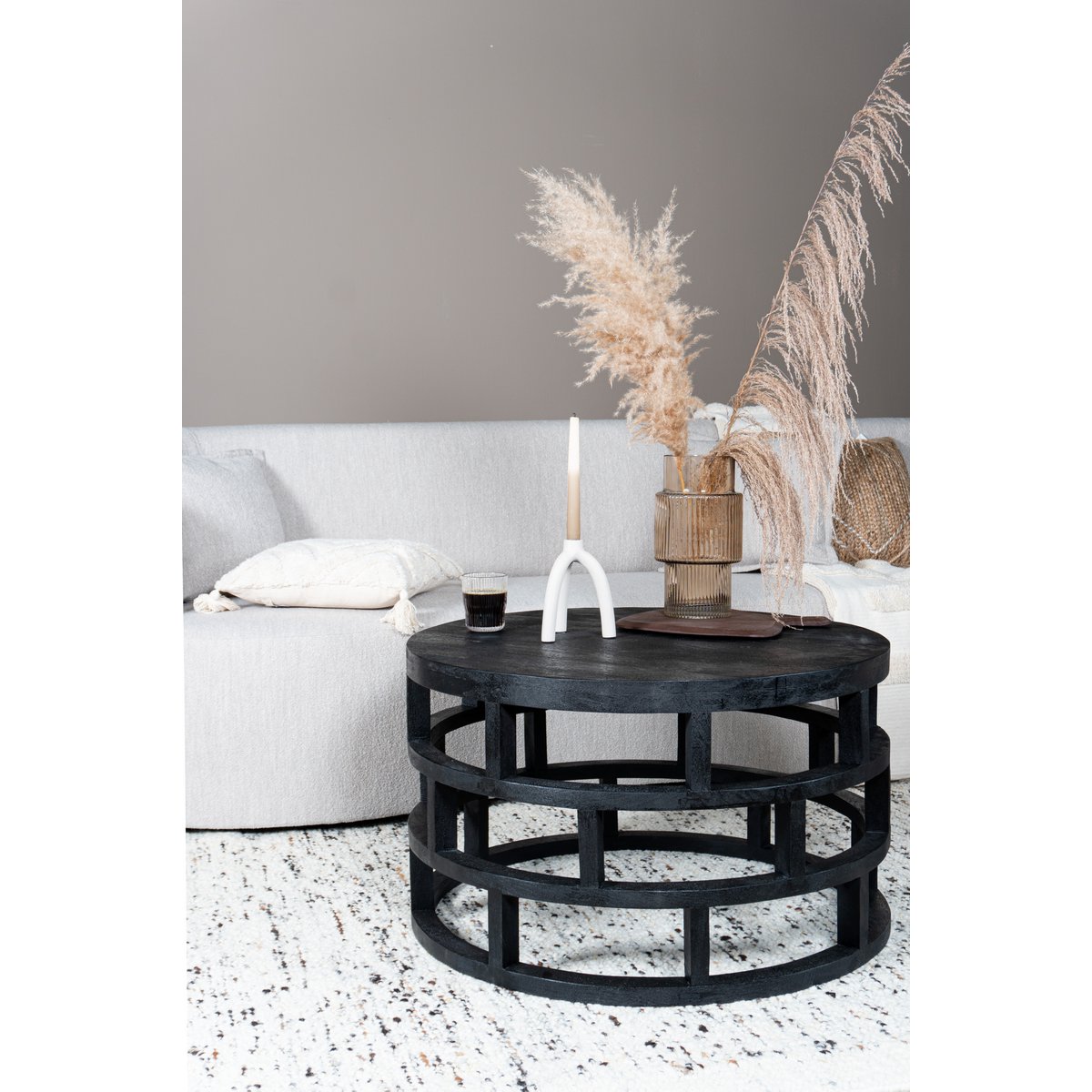 Salontafel Jax Zwart Mangohout |woon-meubel.nl