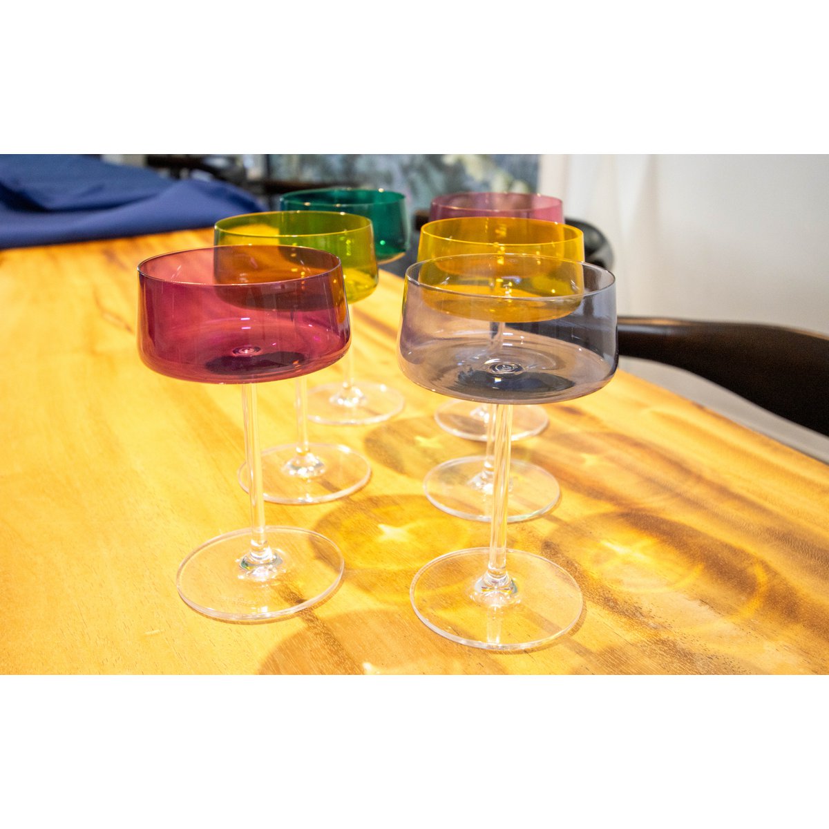 Champagneglazen Set van 6 – Luxe Glaswerk – Multicolor