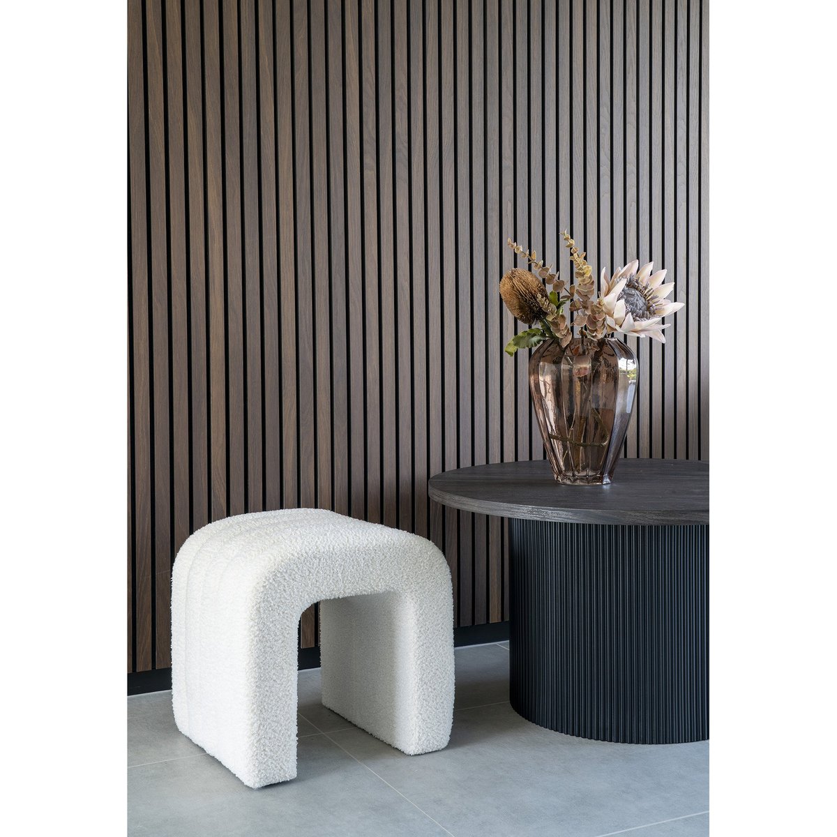 Colma Pouf - Pouf, bouclé, blanc