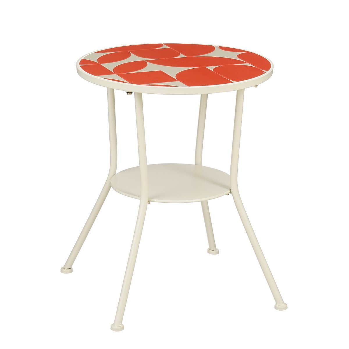 Bologna Bijzettafel Buiten Rood - Metaal - H60 x Ø50 cm |woon-meubel.nl
