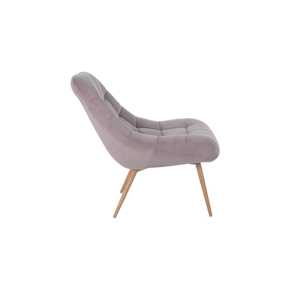 Fauteuil XXL fluweel roze metaal houtlook |woon-meubel.nl