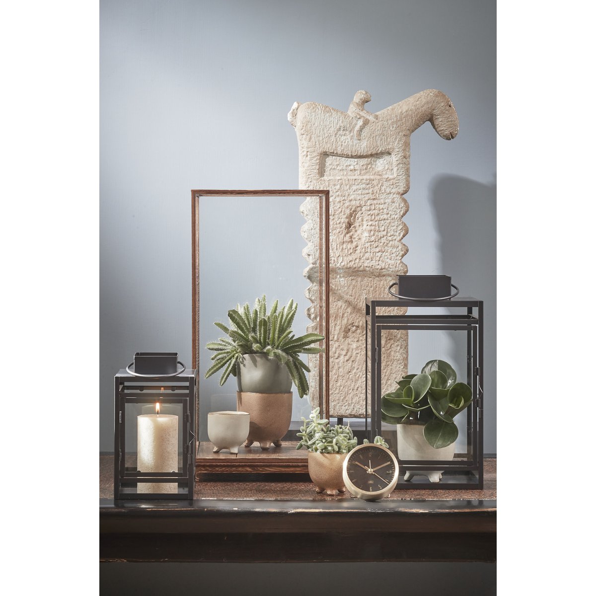 Storm Lantaarn - Zwart - L14 x B13 x H23 cm |woon-meubel.nl