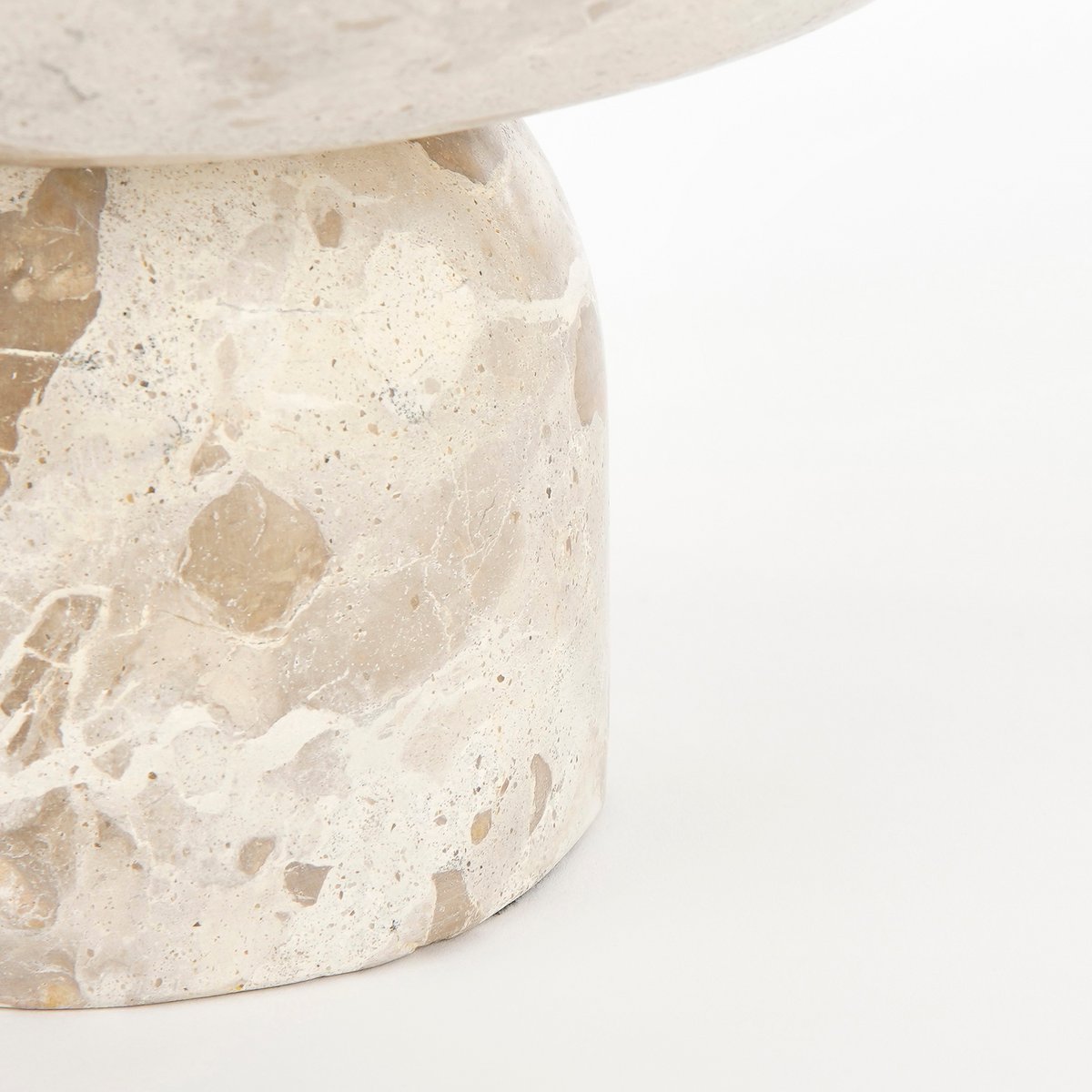 Bol sur pied Finnos - H11 x Ø25 cm - Marbre - Beige