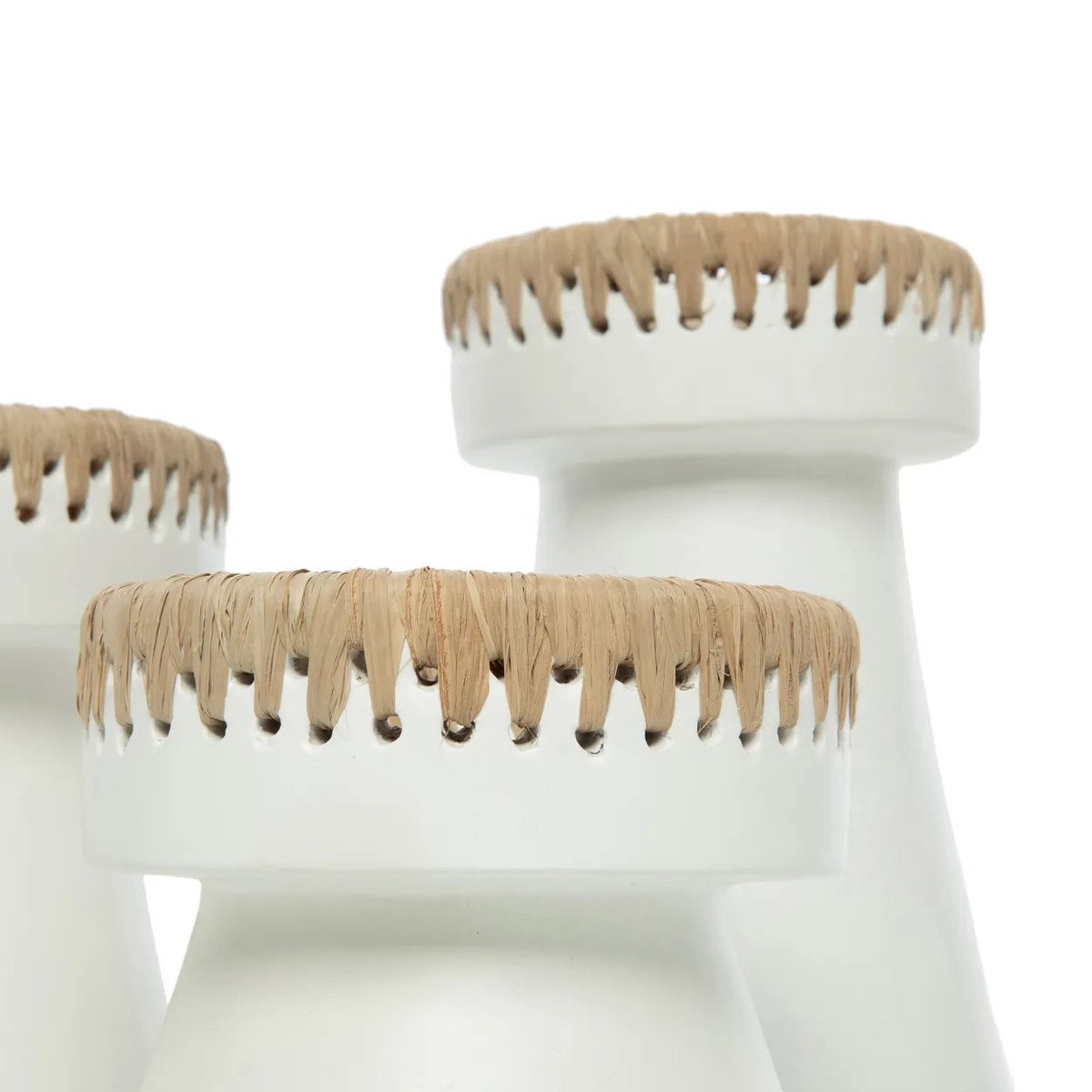 De Mooie Kaarsenhouder terracotta - Wit Naturel - M |woon-meubel.nl