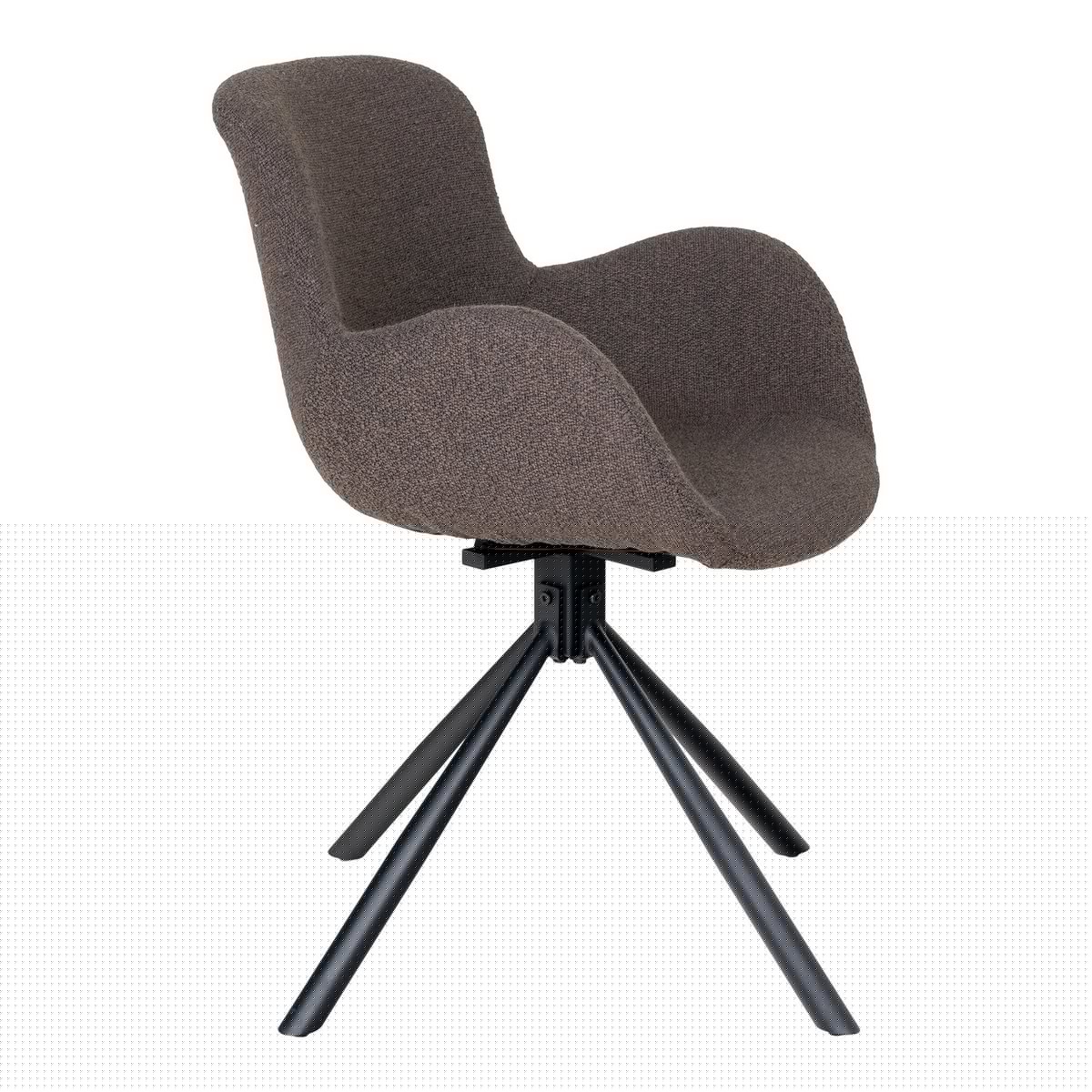 Amorim Dining Chair - Dining room chair, in bouclé mushroom swivel - Set of 2