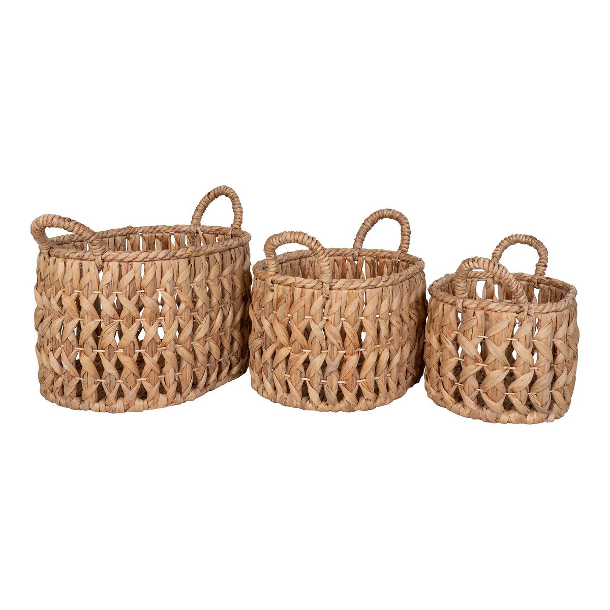 Balerma Basket - Mand met handvatten, waterhyacint, naturel| woon-meubel.nl