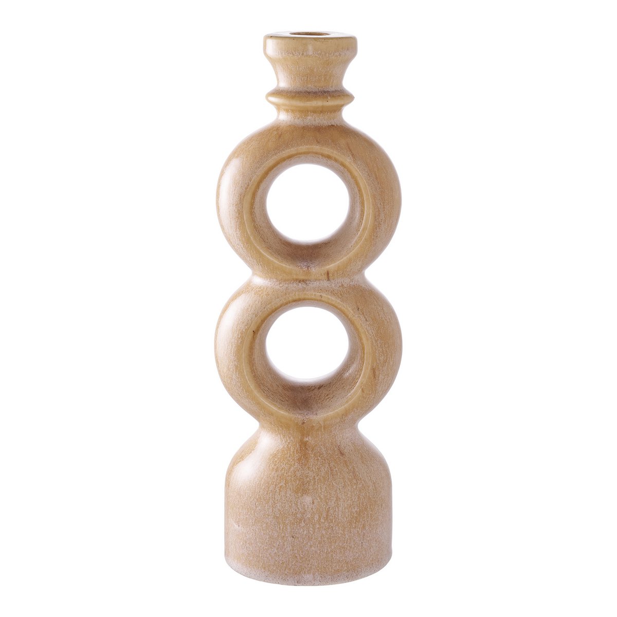 Candlestick - Brown, ceramic, 10.7x9.5x30.5 cm