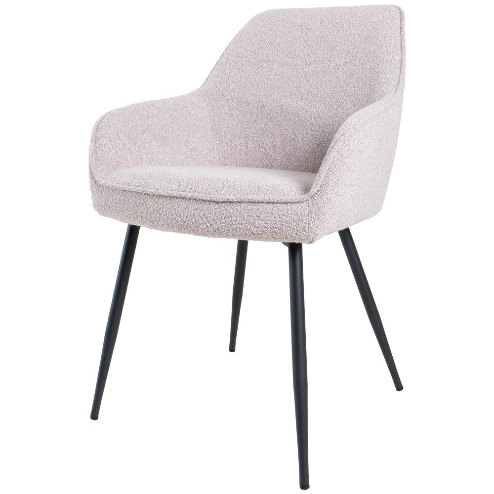 Eetkamerstoel Fenna – Bouclé – Naturel luxueuze bekleding |woon-meubel.nl