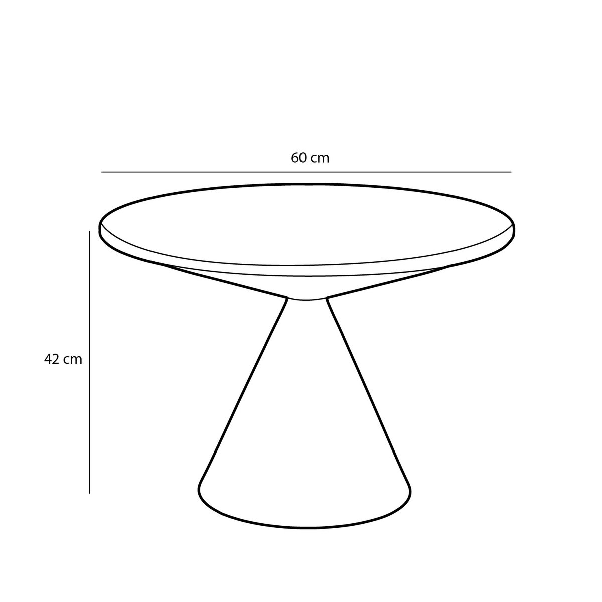 Table d'appoint Royal - H42 x Ø60 cm - Métal - Noir