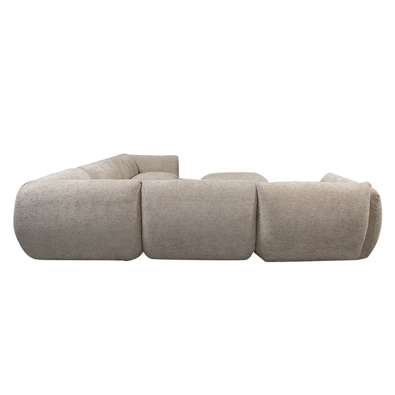Banque Amsterdam Canapé d'angle 6 places + pouf Bank Latte
