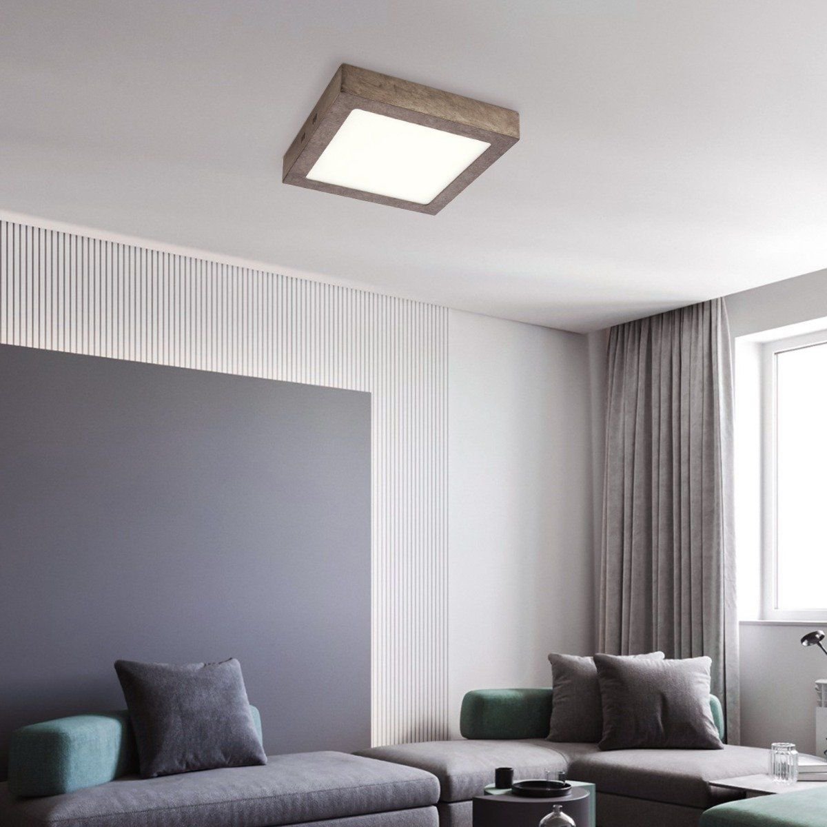 LED Ceiling Lamp Ska - Anthracite - Square 22/22/3.6cm