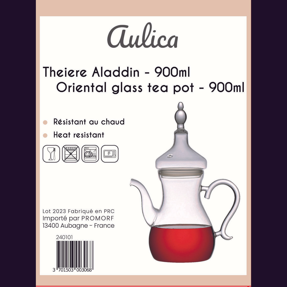 Aladin Glazen Theepot – 900 ml (Transparant) - AULICA