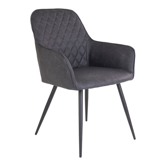 Chaise de salle à manger Harbo - Gris foncé - Lot de 2