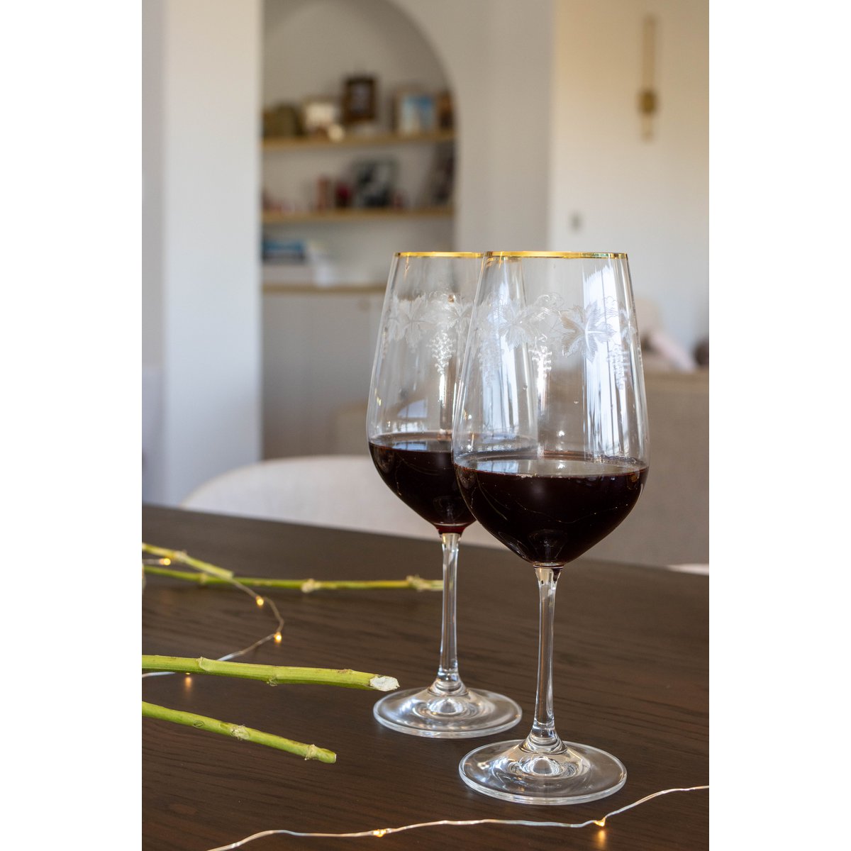 Wijnglazen (Set van 2) – Gouden Rand – Marie Design
