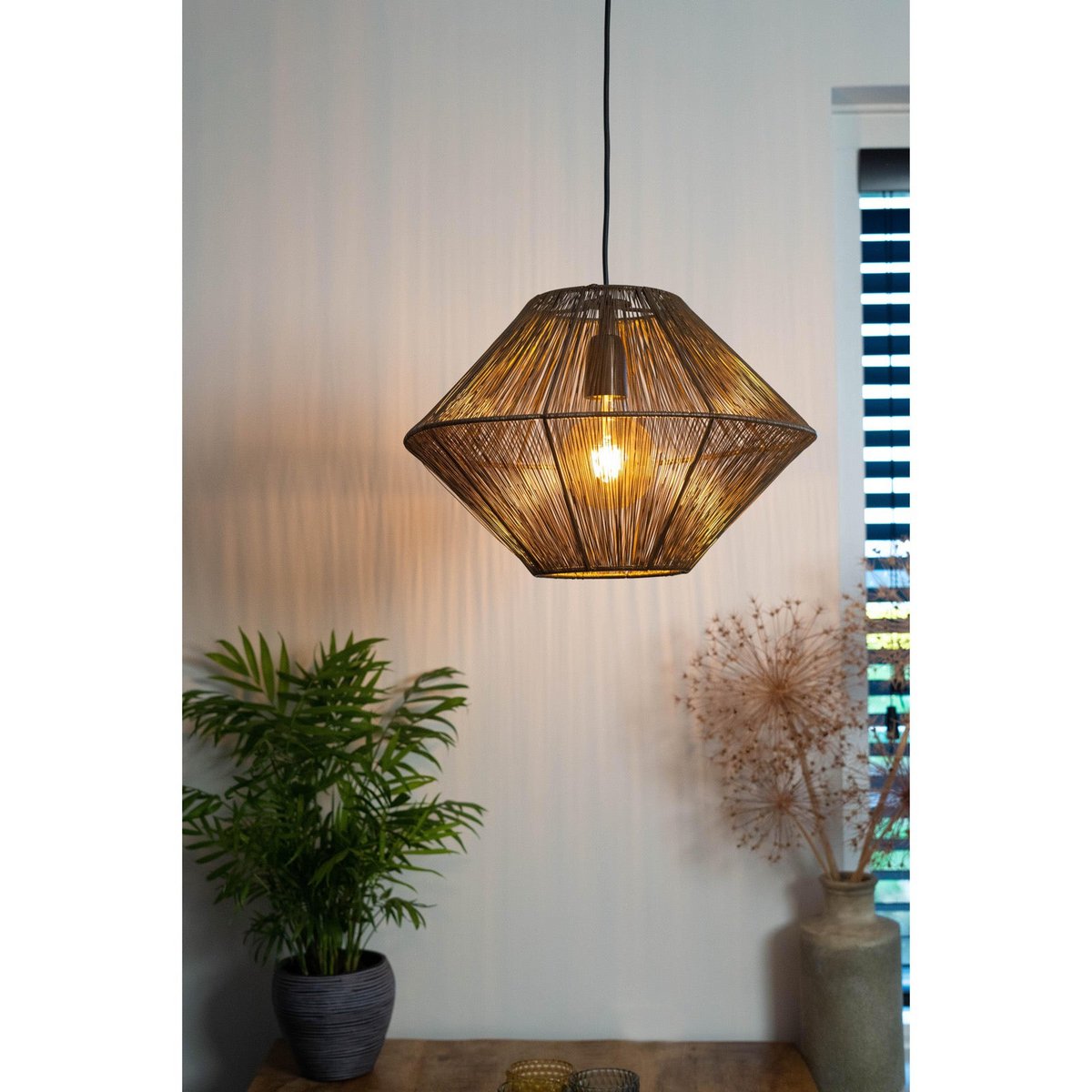 Hanglamp CHARLY antiek brons Ø50x34cm | woon-meubel.nl|