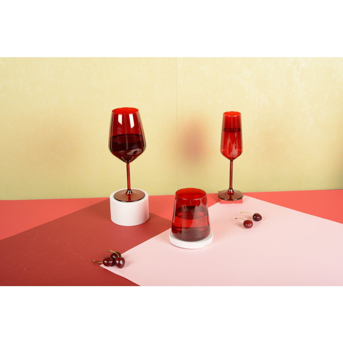 Set van 6 Rode Champagneglazen – Aulica | woon-meubel.nl