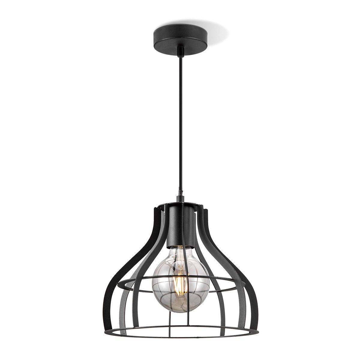 Pendant lamp Blank - Black - 25x25x127cm