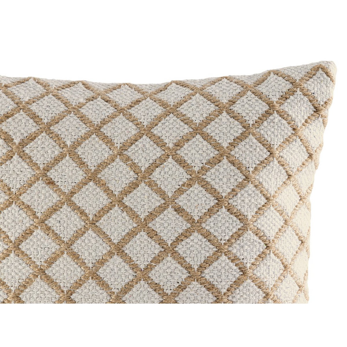 Set van 2 Handgemaakte Sierkussens 40x40 cm – Katoen & Jute – Natuurlijke Look