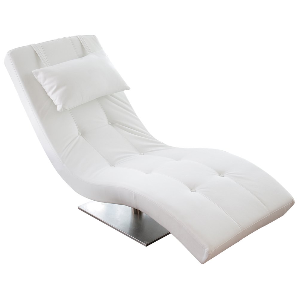 Relax ligbed wit kunstleer look |woon-meubel.nl