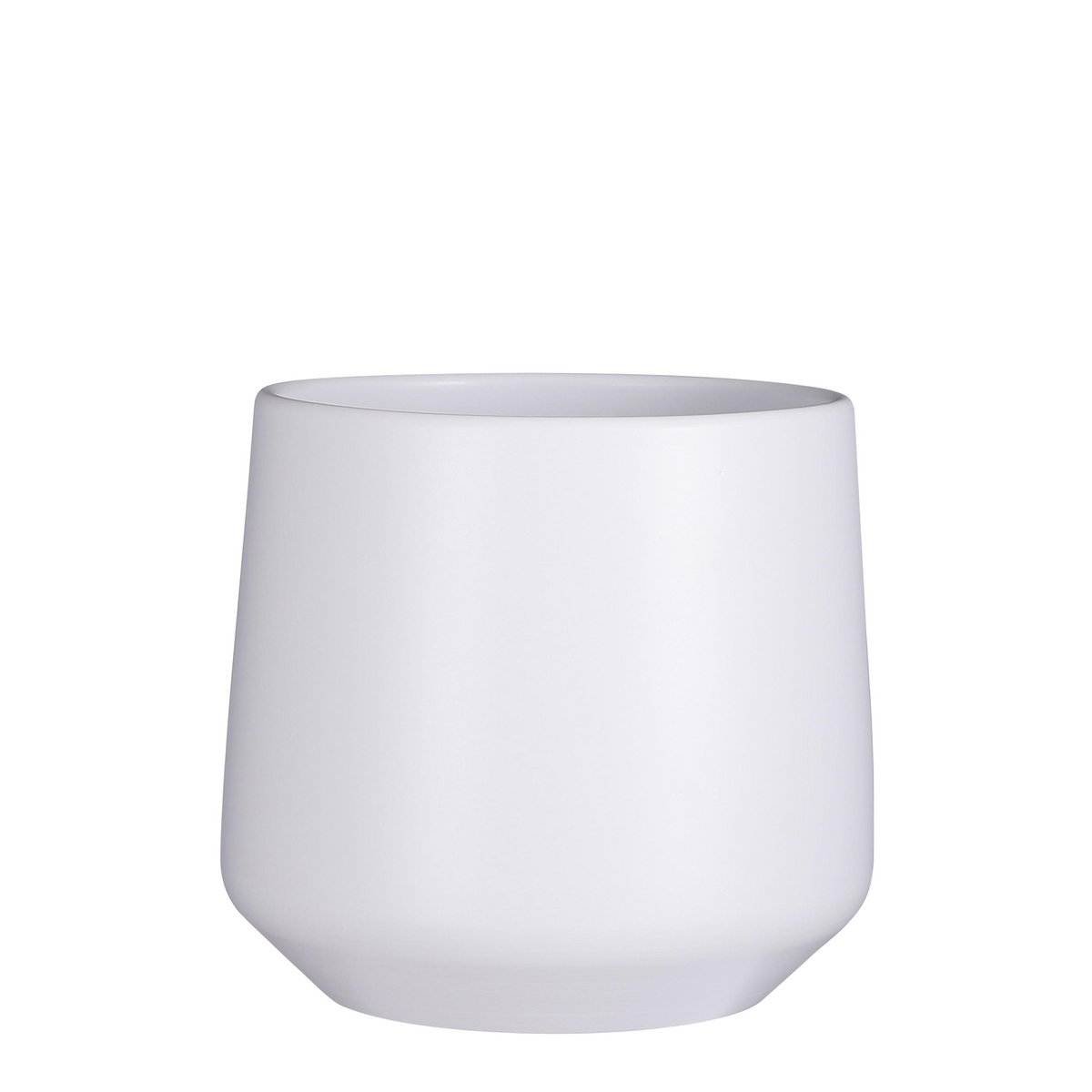 Cache-pot Ambre - H21 x Ø23,5 cm - Mat - Blanc