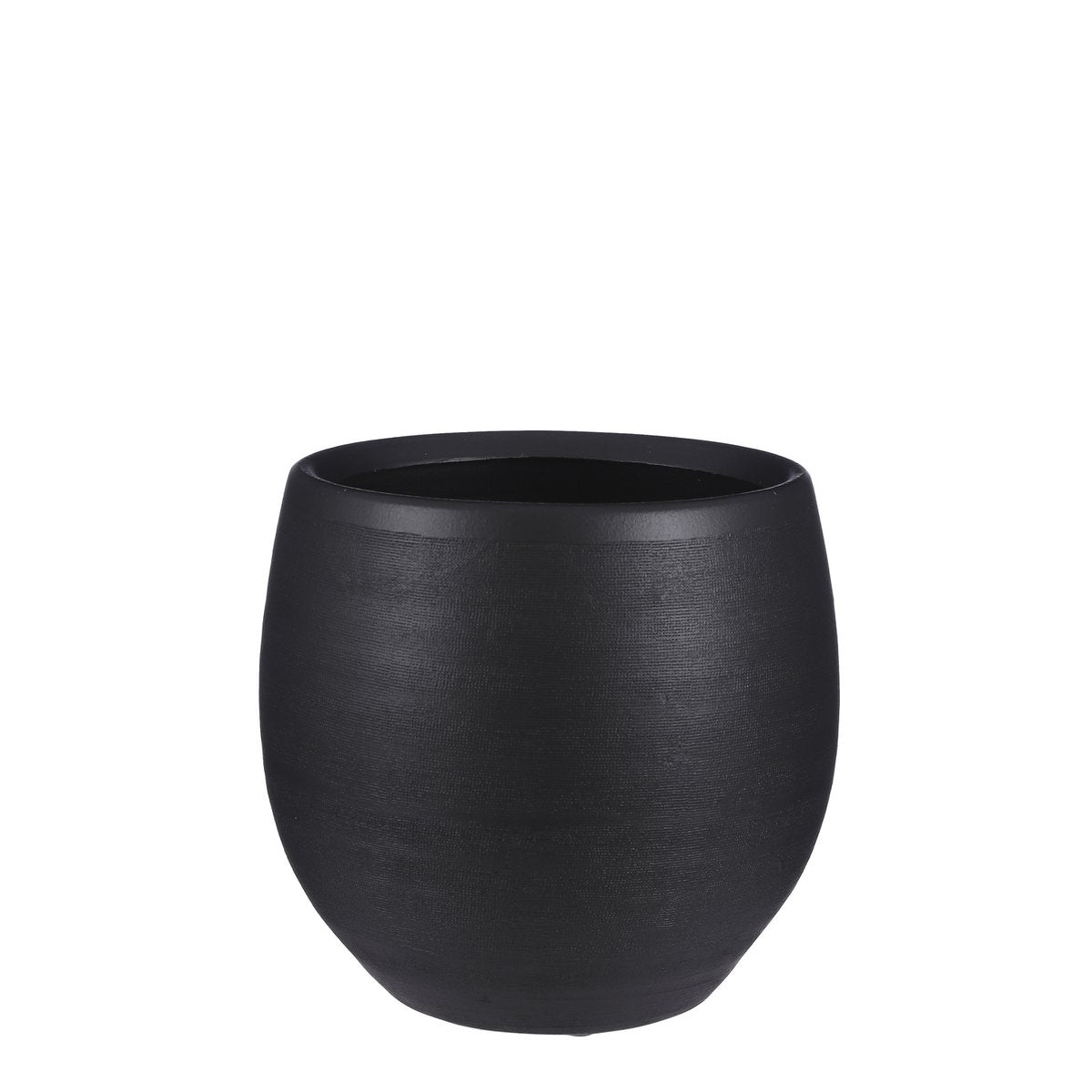 Cache-pot Douro - H23 x Ø26 cm - Terre cuite - Mat - Noir