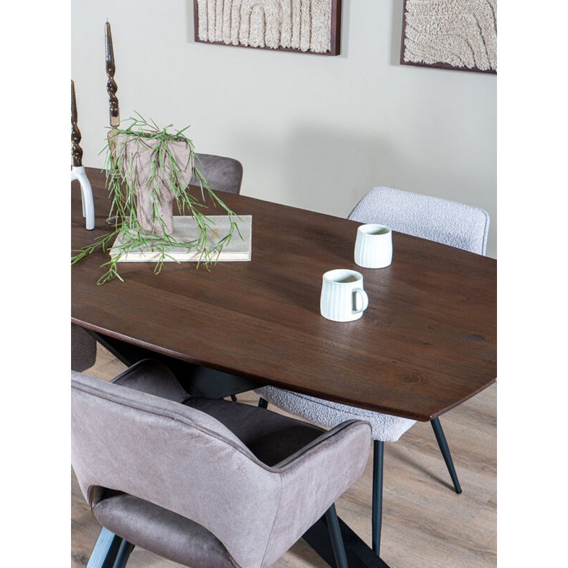 Eettafel Felix – Espresso Mangohout – 220 x 100 cm |woon-meubel.nl