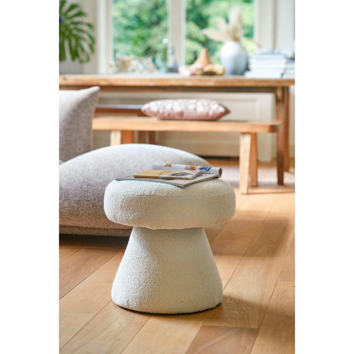 Pouf - H46 x Ø49 cm - Off White