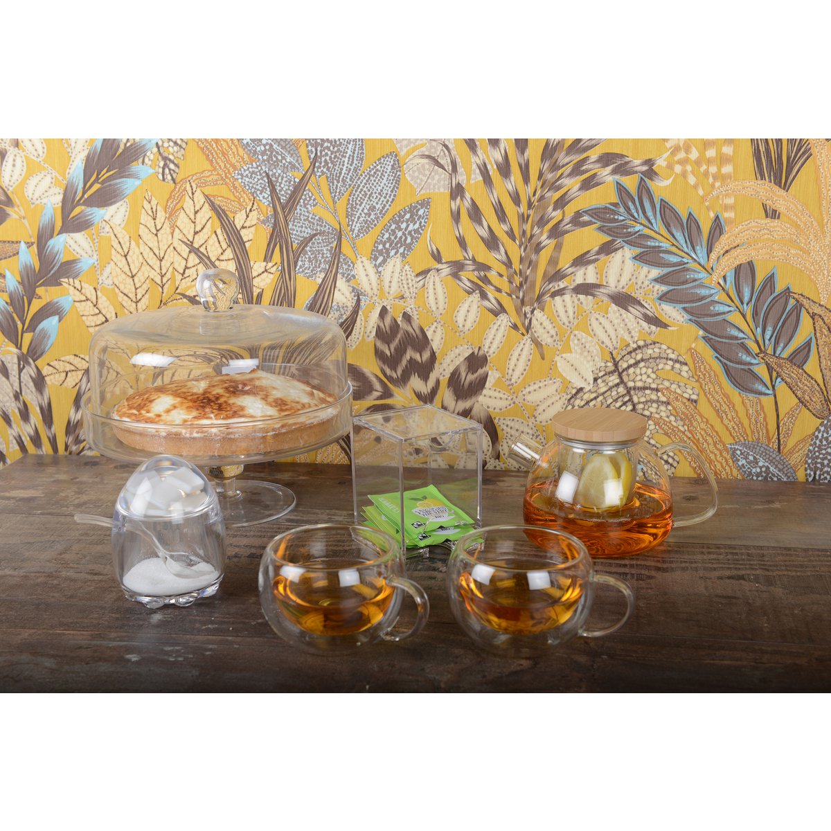 Glazen Theepot met Houten Deksel – Aulica – 1L – Hittebestendig |woon-meubel.nl